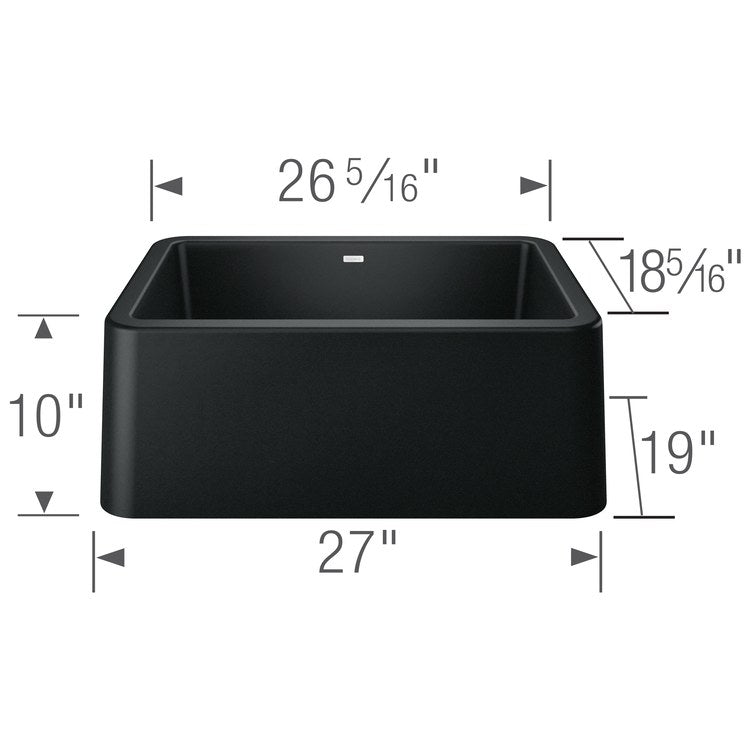 Kitchen Sink Ikon 27 x 19 Inch Single Bowl Apron Front Coal Black Farmhouse - Image 2