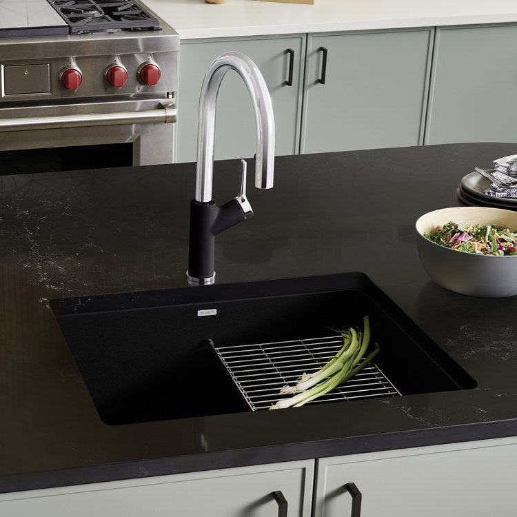 Precis 23-1/2" Single Bowl Silgranit Undermount Kitchen Sink - Coal Black - Image 3