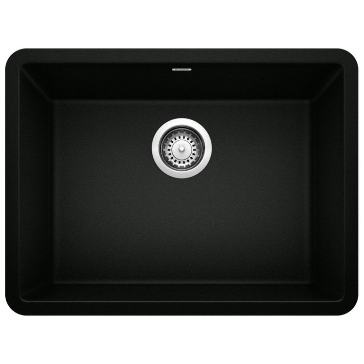 Precis 23-1/2" Single Bowl Silgranit Undermount Kitchen Sink - Coal Black - Image 1