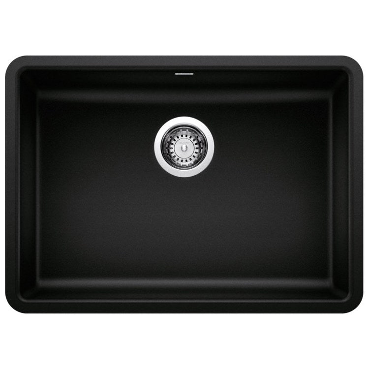 Kitchen Sink Precis 25 x 18 Inch Single Bowl Single ADA Coal Black Undermount Rectangle Drain Location Rear Center Depth 5 Inch Heat and Scratch Resistant - Image 1