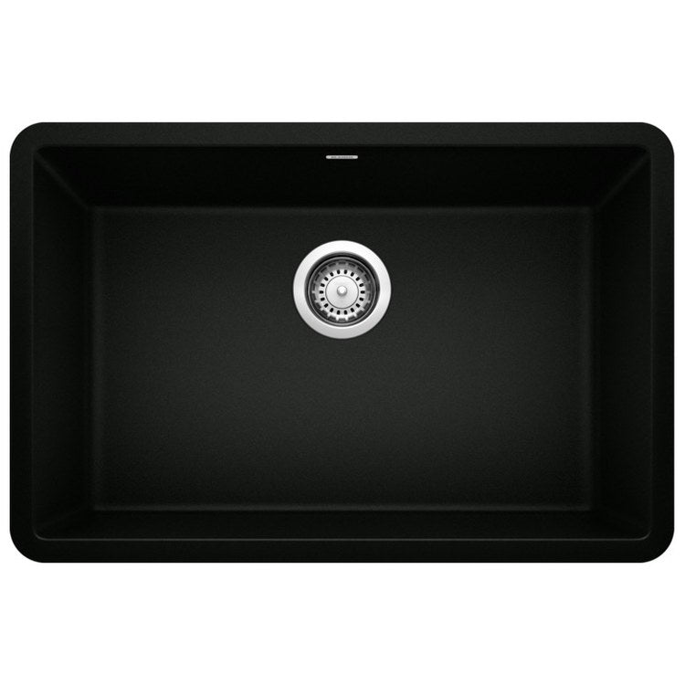 Precis 27" Single-Bowl Silgranit Undermount Rectangular Kitchen Sink - Coal Black - Image 1
