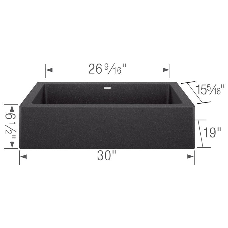 Kitchen Sink Vintera 30 x 19 Inch Single Bowl Anthracite Apron Front Rectangle - Image 2