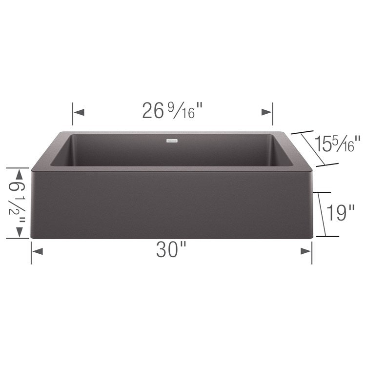 Kitchen Sink Vintera 30 x 19 Inch Single Bowl Cinder Apron Front Rectangle - Image 2