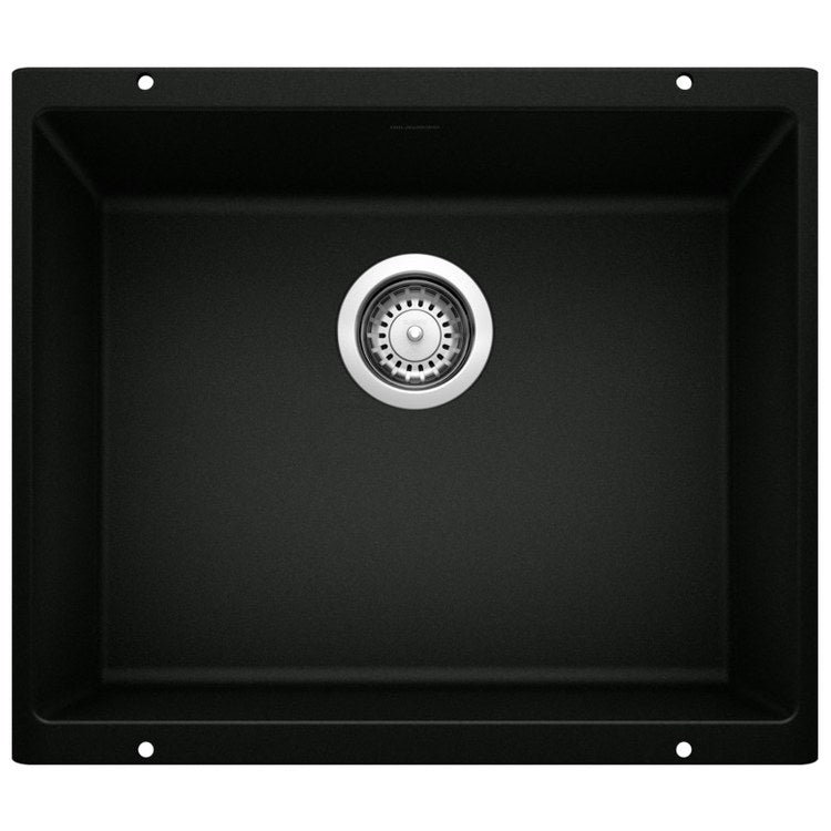 Precis 20-3/4" Single-Bowl Silgranit Undermount Kitchen Sink - Coal Black - Image 1
