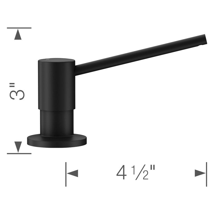 Soap Dispenser Torre Coal Black Deck Mount Plastic Brass Pump 10 Fluid Ounce - Image 2