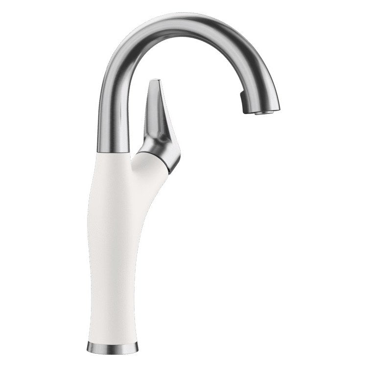 Bar Faucet Artona 1 Lever CALGreen PVD Steel/White Pull-Out 160 DEG Swivel 1.5 Gallons per Minute - Image 1
