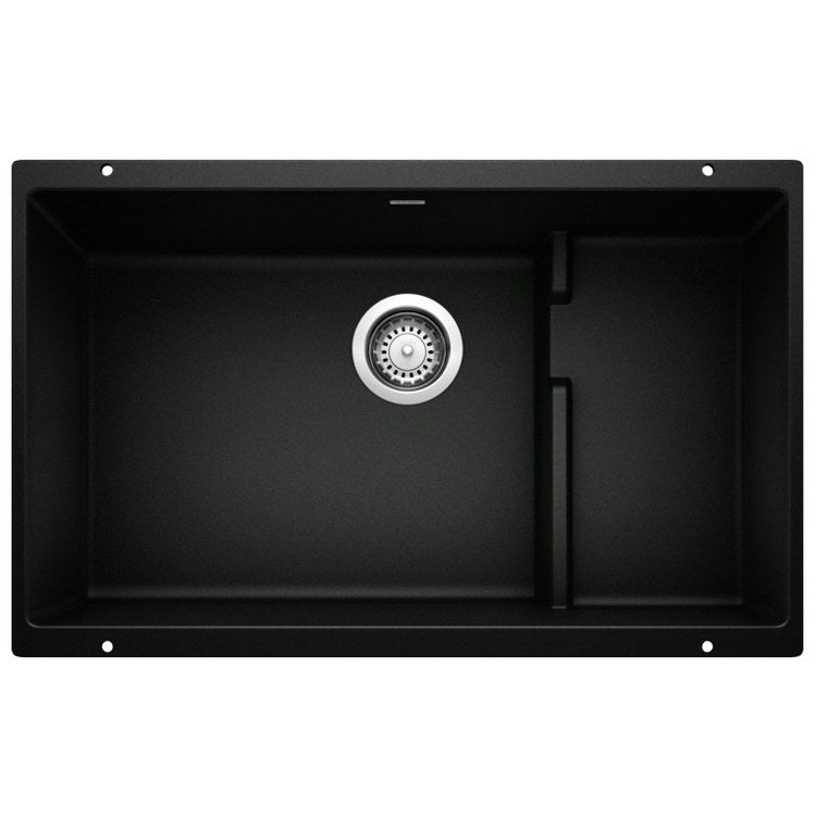 Kitchen Sink Precis Cascade 29 x 18 Inch Single Bowl Super Coal Black Undermount Rectangle Silgranit - Image 1