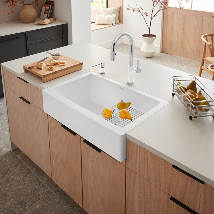 Kitchen Sink Vintera 30 x 19 Inch Single Bowl White Apron Front Rectangle - Image 3