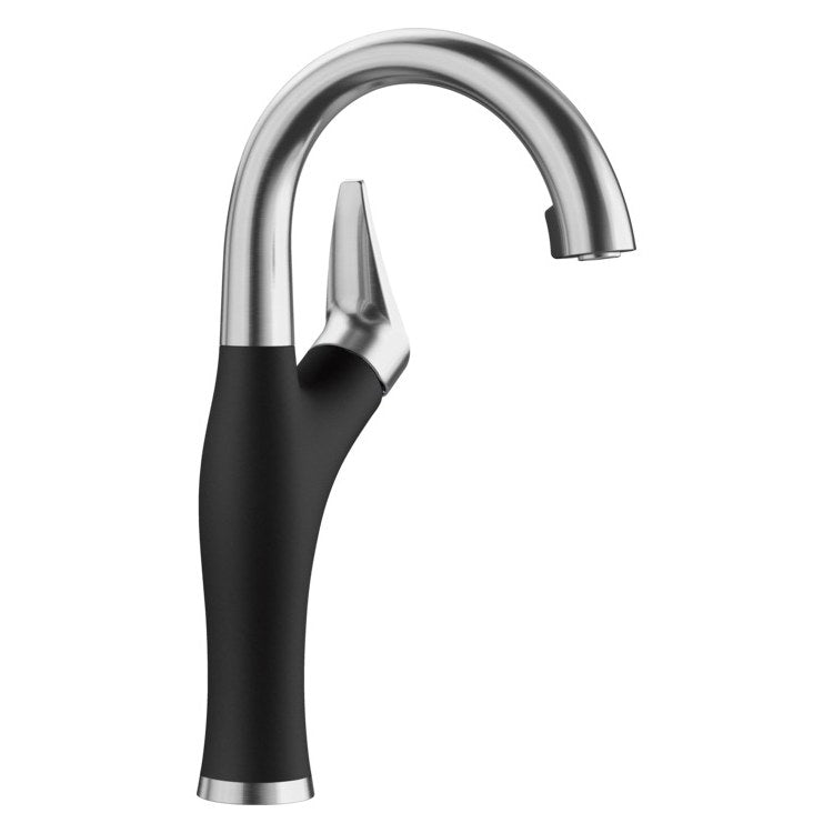 Bar Faucet Artona 1 Lever CALGreen PVD Steel/Coal Black Pull-Out 160 DEG Swivel 1.5 Gallons per Minute