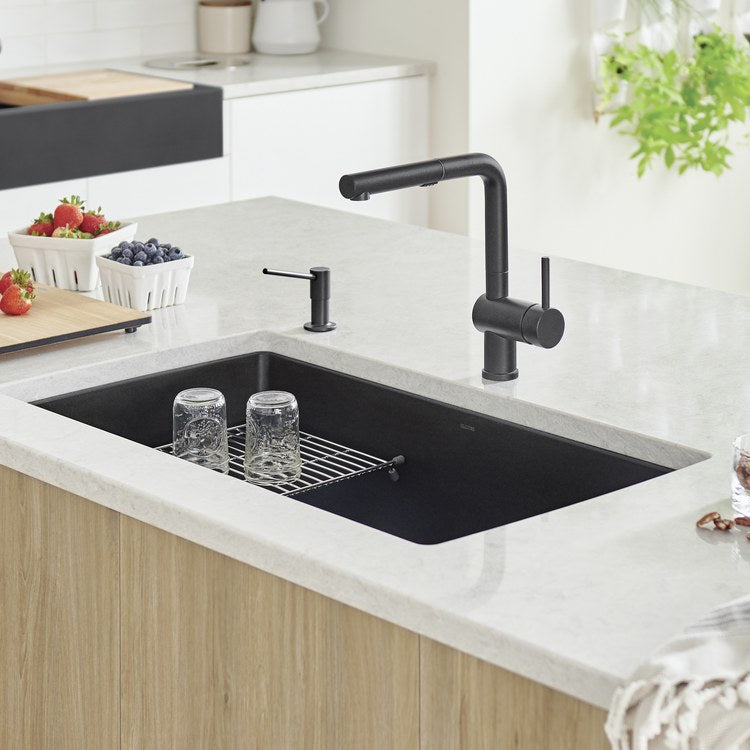 Precis 32" Super Single-Bowl Silgranit Undermount Kitchen Sink - Coal Black - Image 3