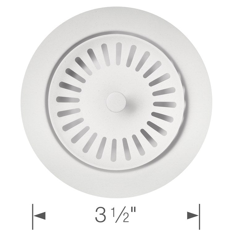 Drain Assembly Basket Strainer White Stainless Steel for Drains with 3-1/2IN Connection - Image 2