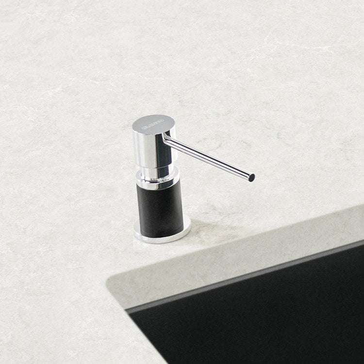 Soap Dispenser Lato Coal Black Deck Mount Plastic Brass Pump 10 Ounce - Image 3
