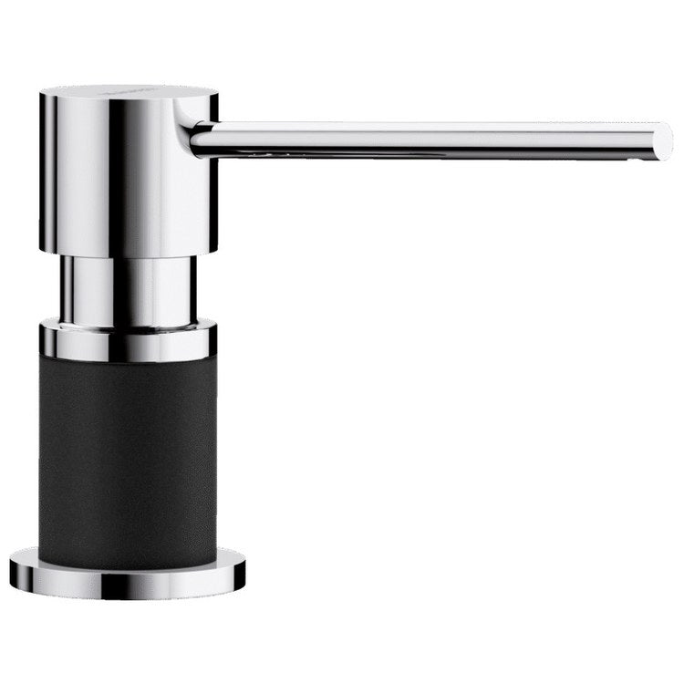 Soap Dispenser Lato Coal Black Deck Mount Plastic Brass Pump 10 Ounce
