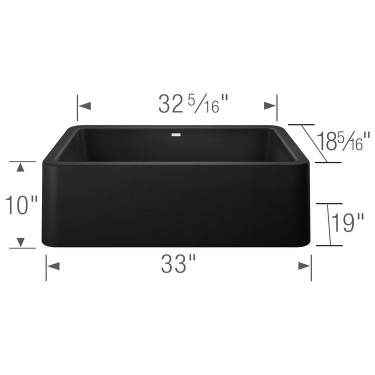 Kitchen Sink Ikon 33 x 19 Inch Single Bowl Apron Front Coal Black Farmhouse - Image 2