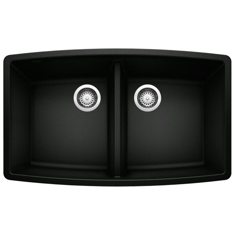 Kitchen Sink Performa 33 x 20 Inch Double Bowl Equal Double Coal Black Undermount - Image 1