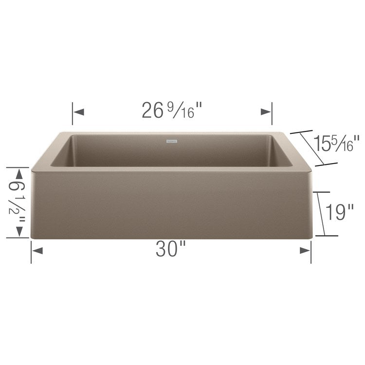 Kitchen Sink Vintera 30 x 19 Inch Single Bowl Truffle Apron Front Rectangle - Image 2