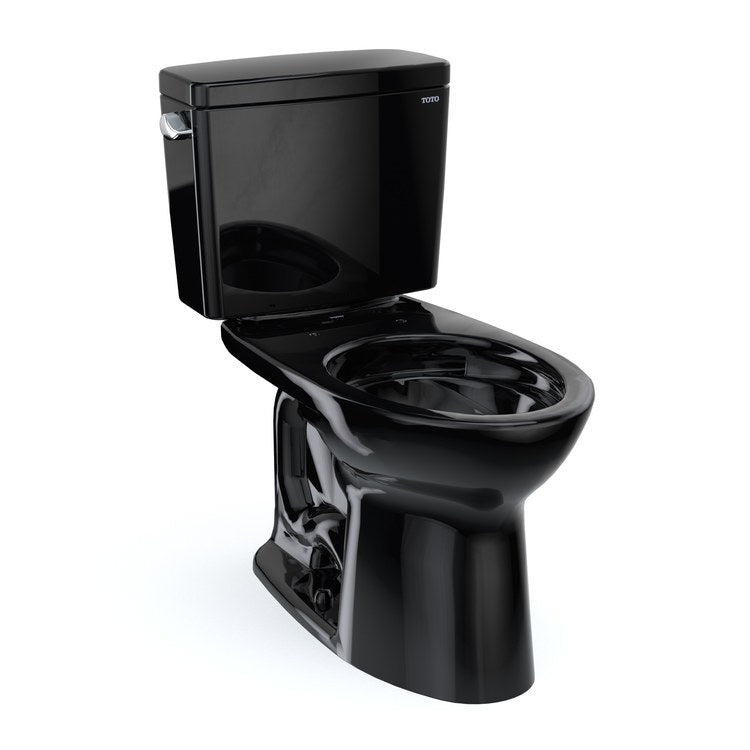 Toilet Drake 2 Pieces Universal Height Ebony Elongated ADA 30-1/8 Inch 1.6 Gallons per Flush Left Hand Chrome Less Seat - Image 1