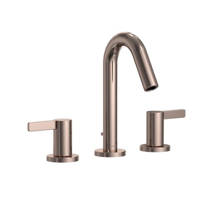 Lavatory Faucet GF Widespread 8 Inch Spread 2 Lever ADA WaterSense/CALGreen/cUPC Polished Bronze 1.2 Gallons per Minute Deck Metal Pop-Up 3 Hole - Image 1