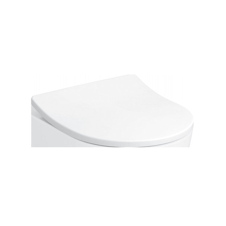 Toilet Seat Slim D-Shape Closed Front with Cover Slow Close Plastic Cotton 16-13/16 Inch