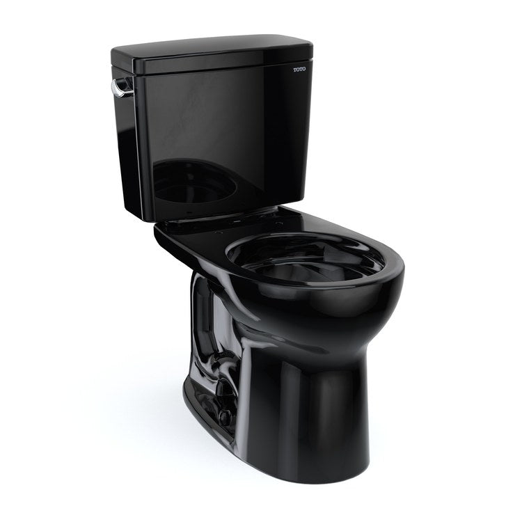 Toilet Drake 2 Pieces Universal Height Ebony Round Front ADA 30-1/8 Inch 1.6 Gallons per Flush Left Hand Chrome Less Seat - Image 1