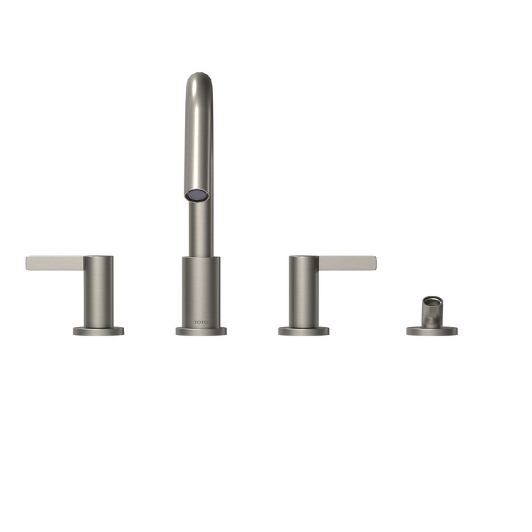 Roman Tub Trim GF Includes Handshower Outlet and Hose Less Handshower 2 Lever Brushed Nickel ADA 8-11/16 Inch Reach - Image 2