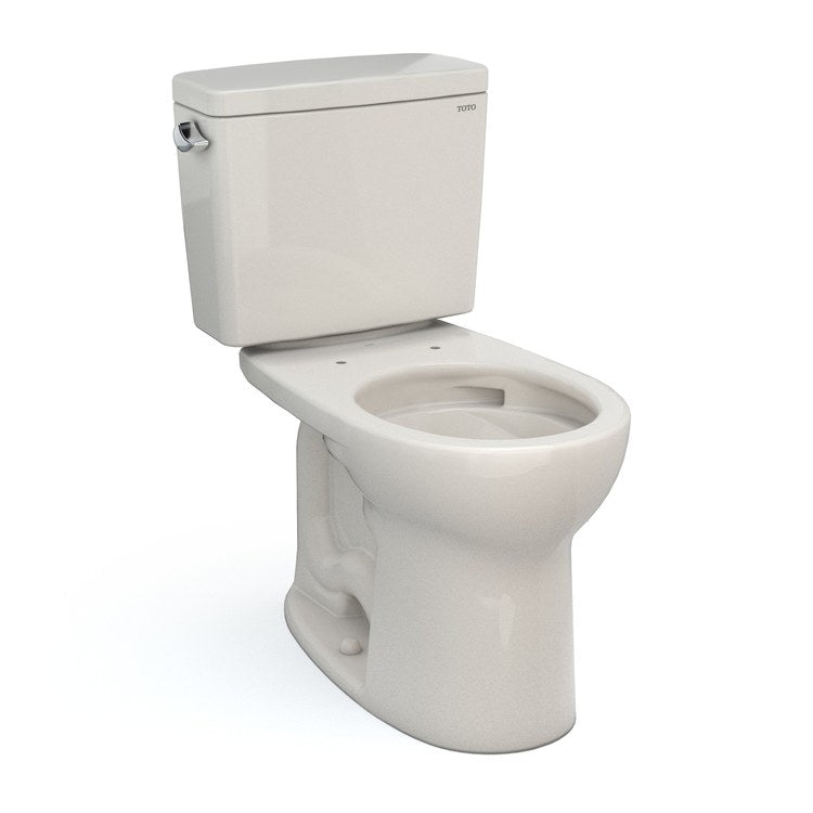 Toilet Drake 2 Pieces Universal Height Sedona Beige Round Front ADA 30-1/8 Inch 1.6 Gallons per Flush Left Hand Chrome Less Seat - Image 1