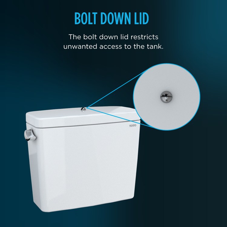 Toilet Tank Drake with Bolt Down Cover Cotton 1.28 Gallons per Flush Left Side - Image 2