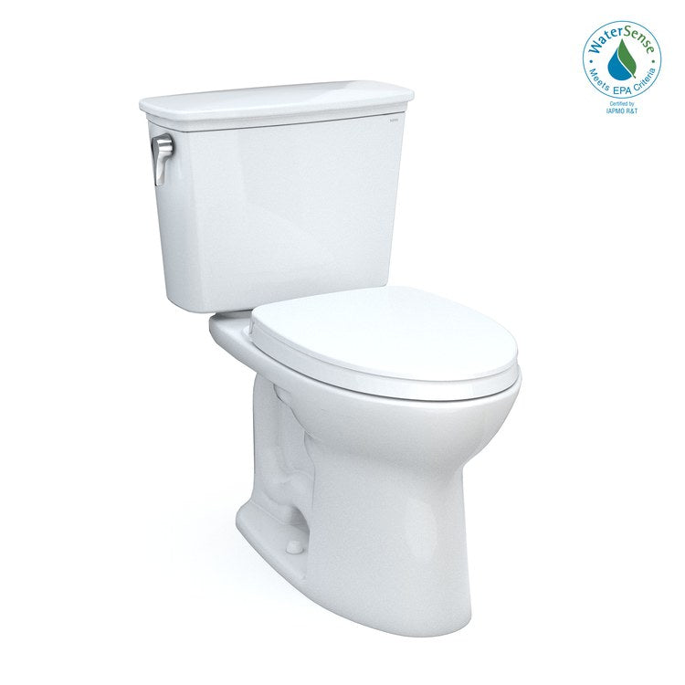 Toilet Drake 2 Piece Cotton Elongated 1.28 Gallons per Flush Tornado Left Hand Chrome SoftClose
