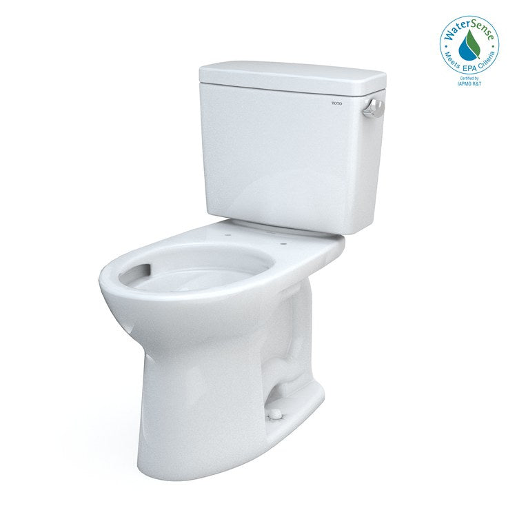 Toilet Drake 2 Piece Universal Height Cotton Elongated WaterSense ADA 1.28 Gallons per Flush Tornado Right Hand Chrome Trip Lever Less Seat