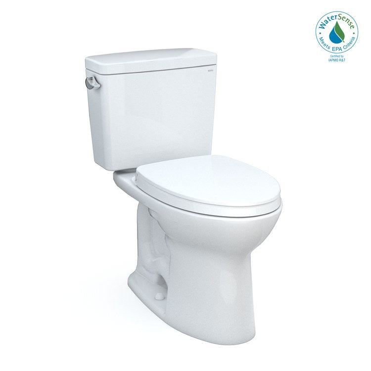 Toilet Drake 2 Piece Cotton Elongated WaterSense 1.28 Gallons per Flush Tornado Left Hand Chrome Trip Lever SoftClose