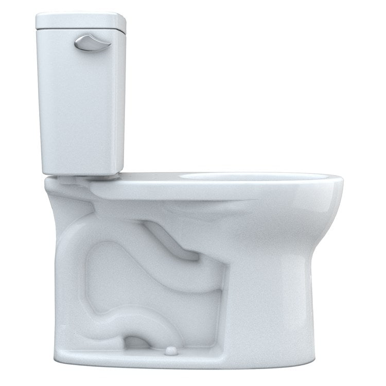 Toilet Drake 2 Piece Universal Height Cotton Round WaterSense ADA 1.28 Gallons per Flush Tornado Left Hand Chrome Trip Lever Less Seat - Image 2