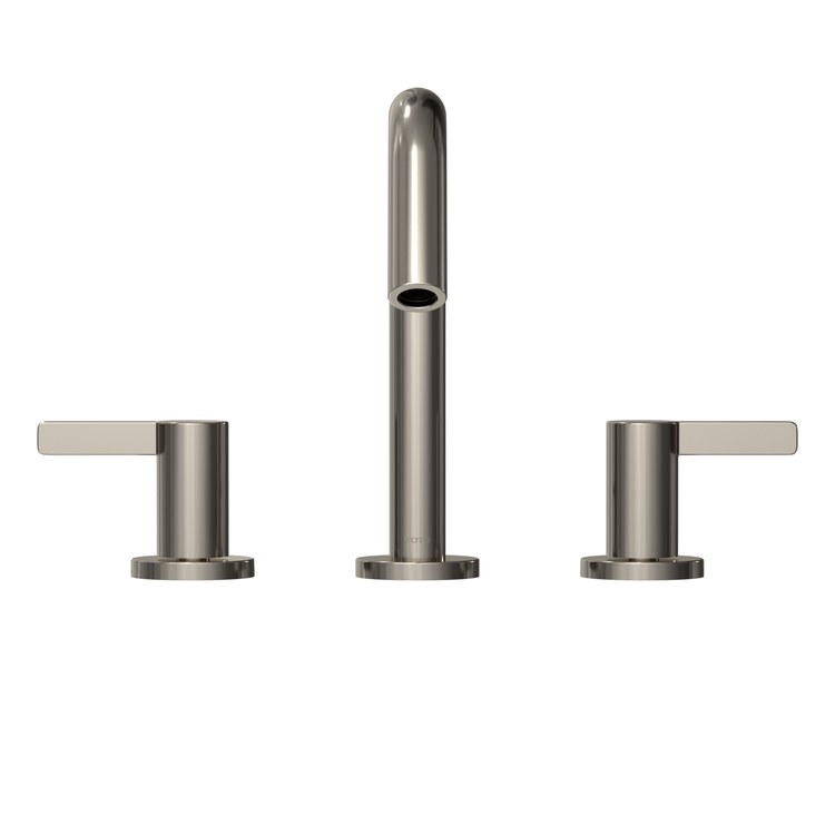 Lavatory Faucet GF Widespread 8 Inch Spread 2 Lever ADA WaterSense/CALGreen/cUPC Polished Nickel 1.2 Gallons per Minute Deck Metal Pop-Up 3 Hole - Image 2