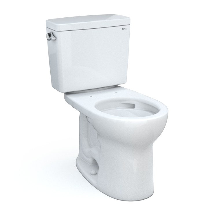 Toilet Drake 2 Pieces Universal Height Cotton Round Front ADA 30-1/8 Inch 1.6 Gallons per Flush Left Hand Chrome Less Seat - Image 1