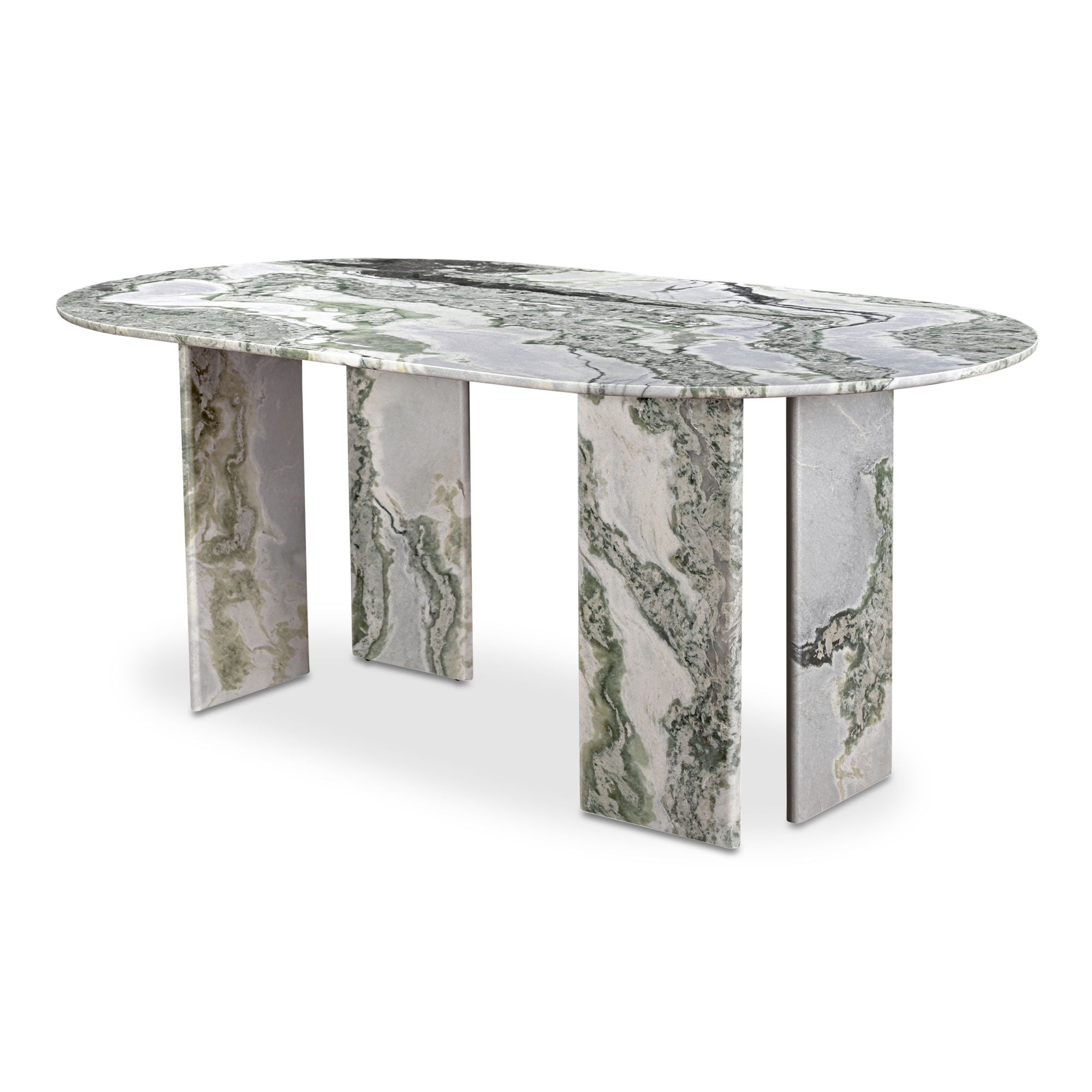 Celia - Oval Dining Table - Gray / Green - Image 3