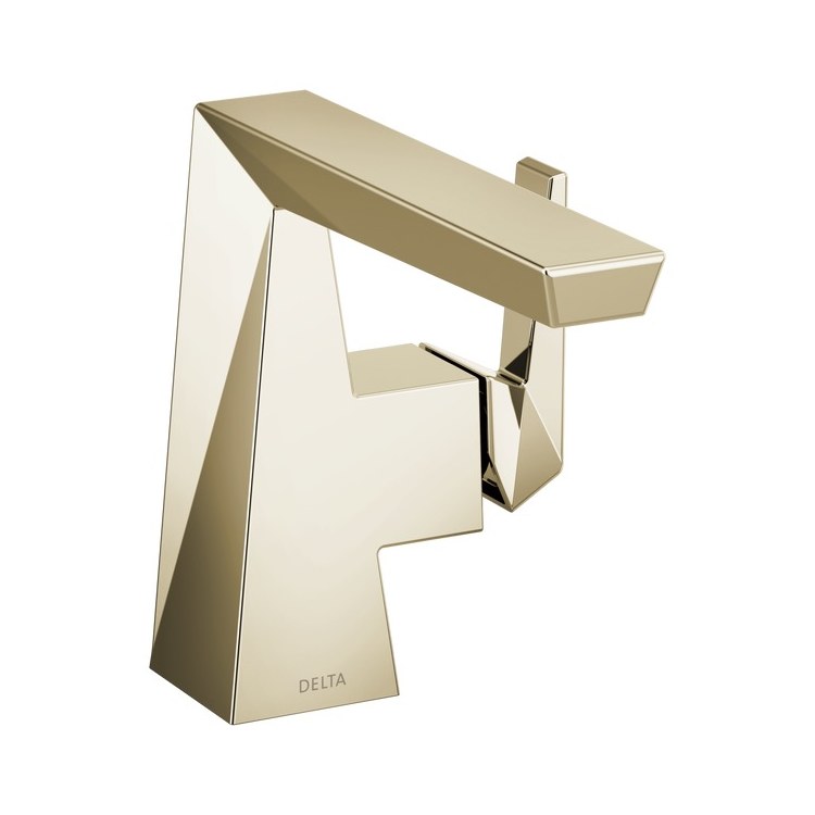 Lavatory Faucet Trillian 1 Lever ADA No-Lead/WaterSense Lumicoat Polished Nickel 1.2 Gallons per Minute Deck Angled Less Pop-Up 1/3 Hole Diamond Seal Technology - Image 1