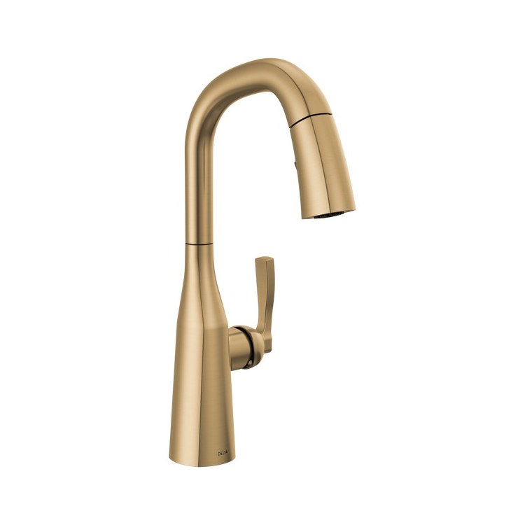 Bar Faucet Stryke Pull Down Champagne Bronze 15-5/8 Inch - Image 1