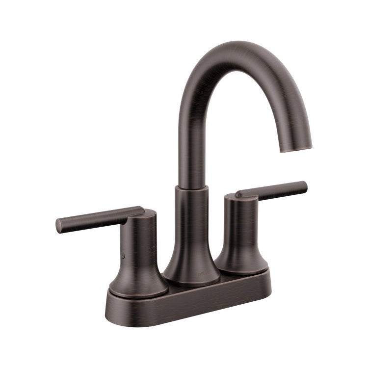 Lavatory Faucet Trinsic Centerset 4 Inch Spread 2 Lever ADA WaterSense/CALGreen Venetian Bronze 1.2 Gallons per Minute Deck High Arc Metal Pop-Up 3 Hole
