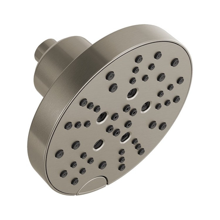 Showerhead Universal Showering Components 5 Functions Raincan Lumicoat Stainless 6 Inch 1.75 Gallons per Minute H2Okinetic Round