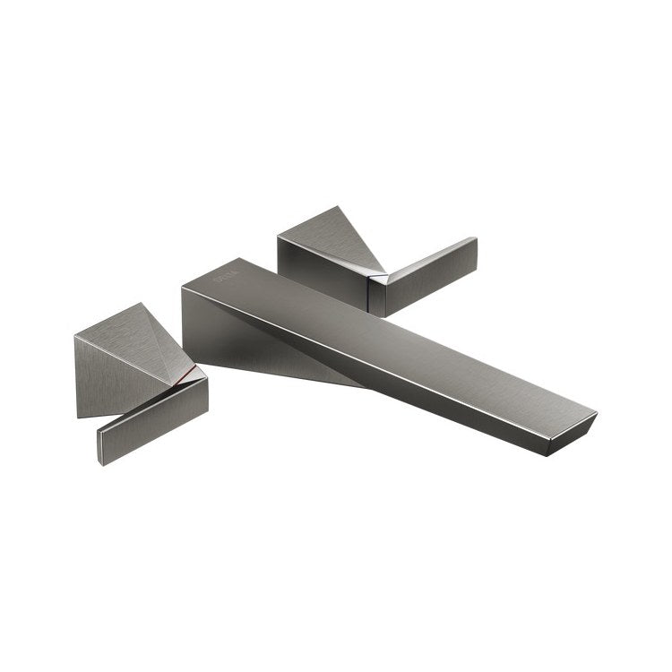 Tub Filler Trim Trillian Wall Mount Lever Lumicoat Black Stainless 3 Hole 2-1/3 Inch