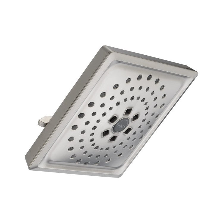 Showerhead Universal Showering Components 3 Functions Raincan Lumicoat Stainless 7-5/8 Inch 1.75 Gallons per Minute H2Okinetic Square