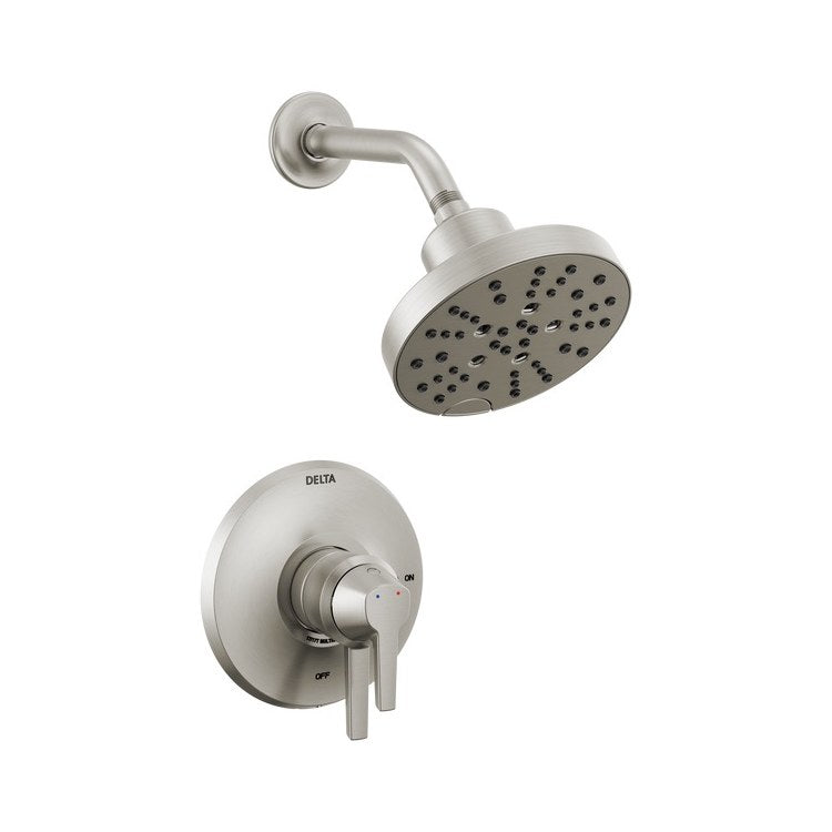Shower Trim Galeon 17S with Volume Control and Touch-Clean 1 Lever Lumicoat Stainless ADA 1.75 Gallons per Minute 5 Function H2Okinetic for Monitor 17 Series Dual Function Pressure Balance Cartridge - Image 1