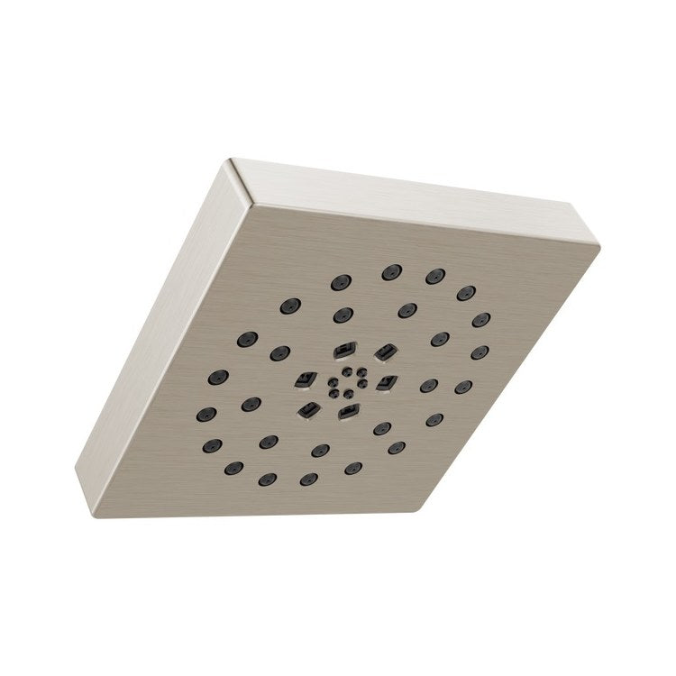 Showerhead Universal Showering Components 4 Functions Lumicoat Stainless 7-13/16 Inch 1.75 Gallons per Minute H2Okinetic Square