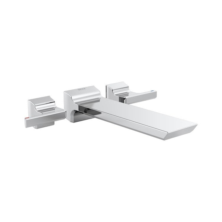 Tub Filler Trim Pivotal Wall Mount 2 Lever Lumicoat Polished Nickel ADA 8 Inch Spread - Image 1