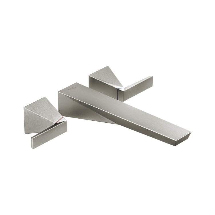 Tub Filler Trim Trillian Wall Mount Lever Lumicoat Stainless 3 Hole 2-1/3 Inch - Image 1