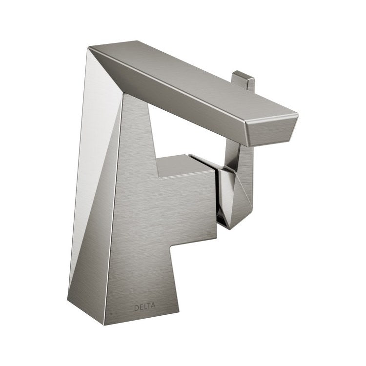 Lavatory Faucet Trillian 1 Lever ADA No-Lead/WaterSense Lumicoat Stainless 1.2 Gallons per Minute Deck Angled Less Pop-Up 1/3 Hole Diamond Seal Technology - Image 1