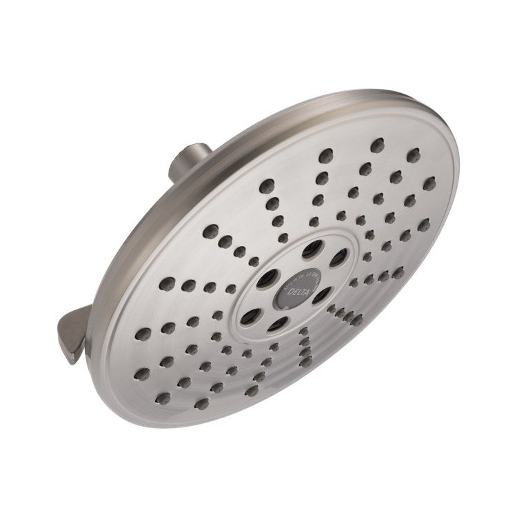 Showerhead Universal Showering Components 3 Functions Raincan Lumicoat Stainless 7-11/16 Inch 1.75 Gallons per Minute H2Okinetic Round - Image 1