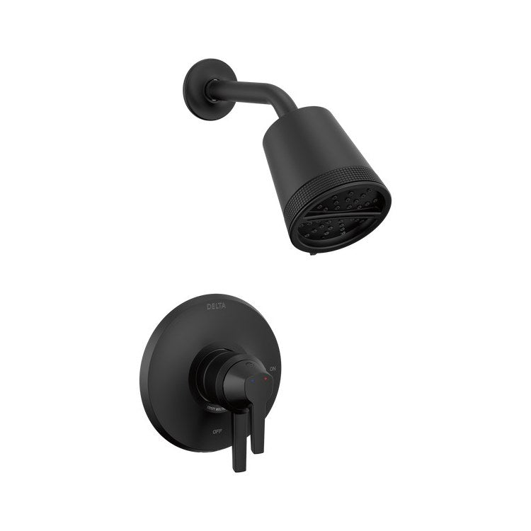 Shower Trim Galeon 17S with Cylinder Showerhead and Touch-Clean 1 Lever Matte Black ADA 1.75 Gallons per Minute 3 Function for Monitor 17 Series Dual Function Pressure Balance Cartridge - Image 1