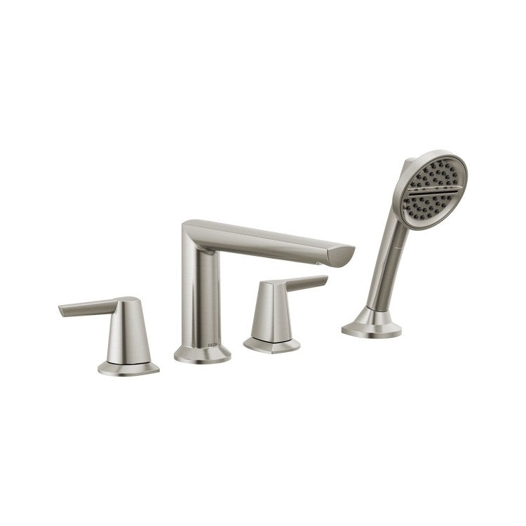 Roman Tub Trim Galeon 4 Hole Lumicoat Stainless 9-3/8 Inch - Image 1