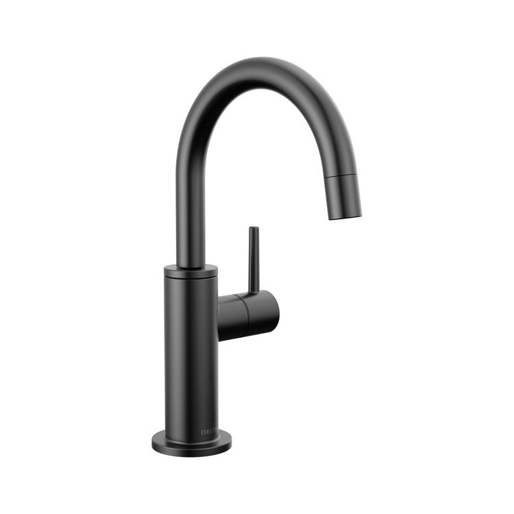 Beverage Faucet Contemporary Cold Water Only with Air Gap 1 Lever ADA Matte Black 360 DEG Swivel 1 Hole 1.5 Gallons per Minute