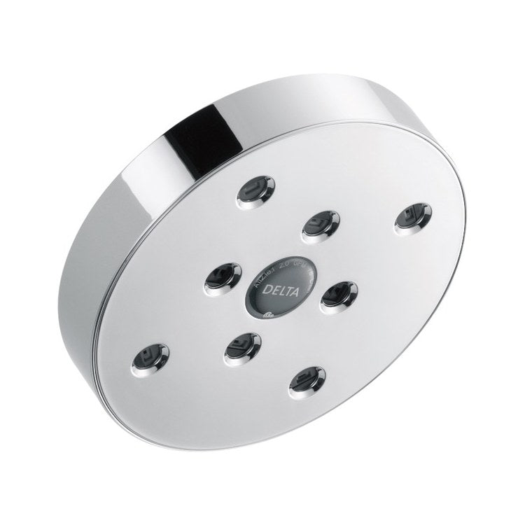 Showerhead Universal Showering Components 1 Functions Lumicoat Chrome 5-13/32 Inch 1.75 Gallons per Minute H2Okinetic Raincan Round - Image 1